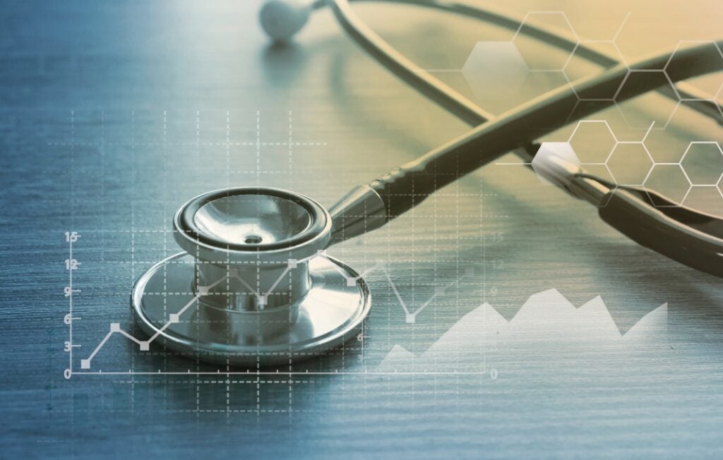 Chart overlaying stethoscope