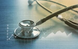 Chart overlaying stethoscope